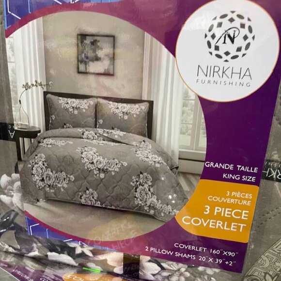 BRAND NEW PREMIUM HIGH QUALITY 3-PIECE COVERLET SET - Picture 6 of 10